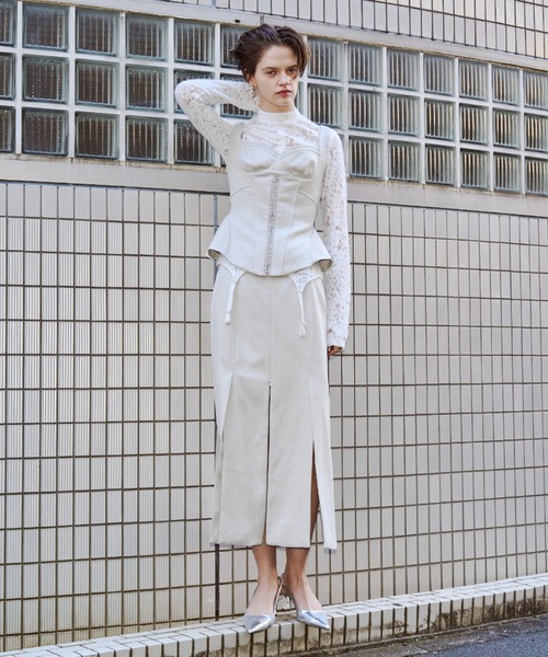 JOSE MOON（ジョゼムーン）の「INSIDE TIGHT SKIRT/インサイドタイトスカート（スカート・レディース・グレー/アイボリー・36/38）」の16枚目の写真