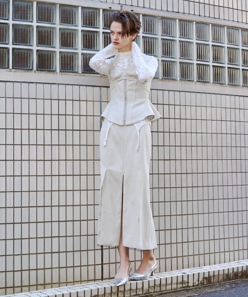 JOSE MOON（ジョゼムーン）の「INSIDE TIGHT SKIRT/インサイドタイトスカート（スカート・レディース・グレー/アイボリー・36/38）」の17枚目の写真