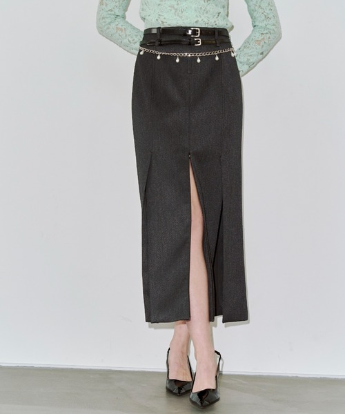 JOSE MOON（ジョゼムーン）の「INSIDE TIGHT SKIRT/インサイドタイトスカート（スカート・レディース・グレー/アイボリー・36/38）」の9枚目の写真