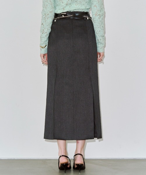 JOSE MOON（ジョゼムーン）の「INSIDE TIGHT SKIRT/インサイドタイトスカート（スカート・レディース・グレー/アイボリー・36/38）」の5枚目の写真