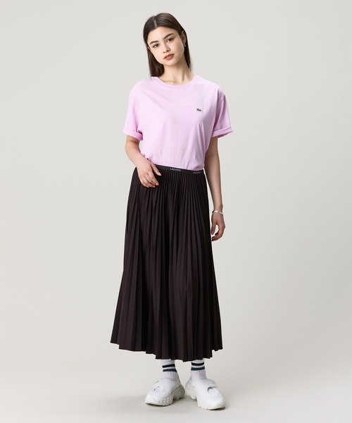 LACOSTE(ラコステ)の「ネームジャカード ウエストプリーツロングスカート(スカート・レディース・ブラウン/ネイビー・L/M/S/XS)」の13枚目の写真