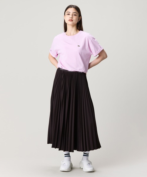 LACOSTE(ラコステ)の「ネームジャカード ウエストプリーツロングスカート(スカート・レディース・ブラウン/ネイビー・L/M/S/XS)」の15枚目の写真