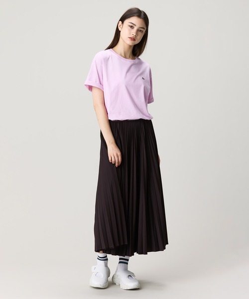 LACOSTE（ラコステ）の「ネームジャカード ウエストプリーツロングスカート（スカート・レディース・ブラウン/ネイビー・L/M/S/XS）」の17枚目の写真