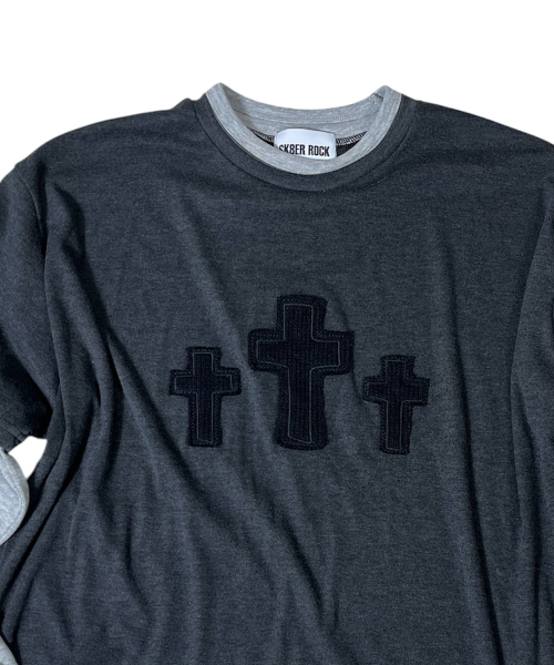 SK8ER ROCK（スケーターロック）の「Cross Soft Layered T-Shirt ((charcoal*gray))（Tシャツ/カットソー・レディース・その他・FREE）」の4枚目の写真