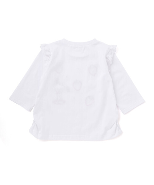 SLAP SLIP(スラップスリップ)の「肩フリル7分丈天竺Tシャツ(80~130cm)(Tシャツ/カットソー・キッズ・ブルー/ホワイト・90cm/80cm/130cm/110cm/120cm/100cm)」の7枚目の写真