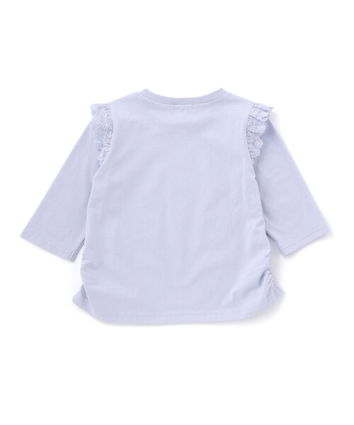 SLAP SLIP(スラップスリップ)の「肩フリル7分丈天竺Tシャツ(80~130cm)(Tシャツ/カットソー・キッズ・ブルー/ホワイト・90cm/80cm/130cm/110cm/120cm/100cm)」の11枚目の写真