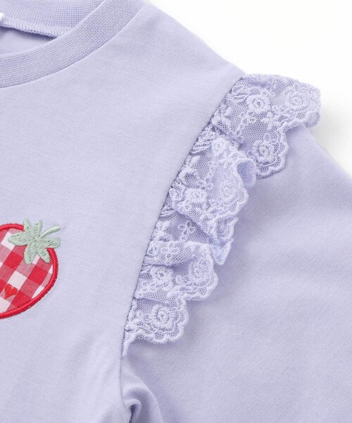 SLAP SLIP(スラップスリップ)の「肩フリル7分丈天竺Tシャツ(80~130cm)(Tシャツ/カットソー・キッズ・ブルー/ホワイト・90cm/80cm/130cm/110cm/120cm/100cm)」の13枚目の写真