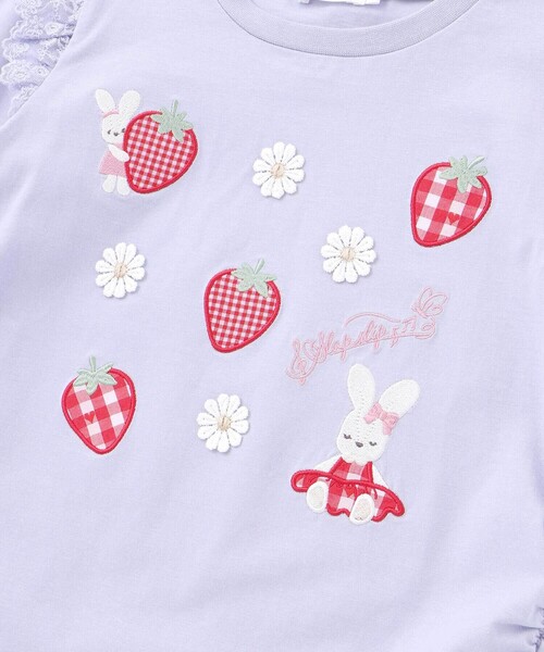 SLAP SLIP(スラップスリップ)の「肩フリル7分丈天竺Tシャツ(80~130cm)(Tシャツ/カットソー・キッズ・ブルー/ホワイト・90cm/80cm/130cm/110cm/120cm/100cm)」の15枚目の写真