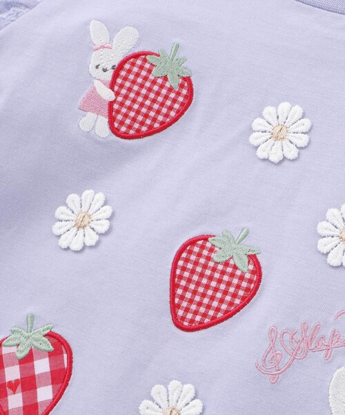 SLAP SLIP(スラップスリップ)の「肩フリル7分丈天竺Tシャツ(80~130cm)(Tシャツ/カットソー・キッズ・ブルー/ホワイト・90cm/80cm/130cm/110cm/120cm/100cm)」の16枚目の写真