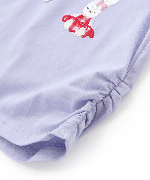 SLAP SLIP(スラップスリップ)の「肩フリル7分丈天竺Tシャツ(80~130cm)(Tシャツ/カットソー・キッズ・ブルー/ホワイト・90cm/80cm/130cm/110cm/120cm/100cm)」の18枚目の写真