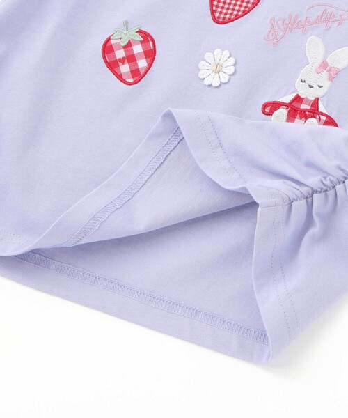 SLAP SLIP(スラップスリップ)の「肩フリル7分丈天竺Tシャツ(80~130cm)(Tシャツ/カットソー・キッズ・ブルー/ホワイト・90cm/80cm/130cm/110cm/120cm/100cm)」の19枚目の写真
