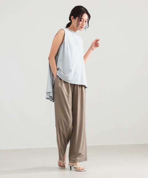 Demi-Luxe BEAMS（デミルクス ビームス）の「コットン バックフレア ノースリーブ プルオーバー［接触冷感］（Tシャツ/カットソー・レディース・ホワイト/チャコールグレー/サックスブルー・ONE SIZE）」の22枚目の写真