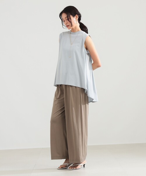 Demi-Luxe BEAMS（デミルクス ビームス）の「コットン バックフレア ノースリーブ プルオーバー［接触冷感］（Tシャツ/カットソー・レディース・ホワイト/チャコールグレー/サックスブルー・ONE SIZE）」の21枚目の写真