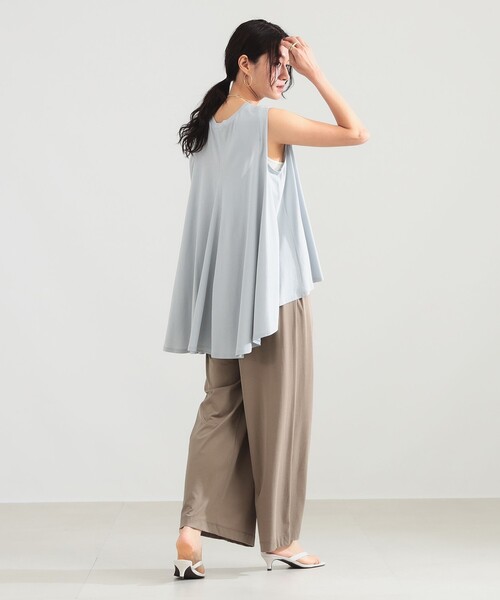 Demi-Luxe BEAMS（デミルクス ビームス）の「コットン バックフレア ノースリーブ プルオーバー［接触冷感］（Tシャツ/カットソー・レディース・ホワイト/チャコールグレー/サックスブルー・ONE SIZE）」の20枚目の写真