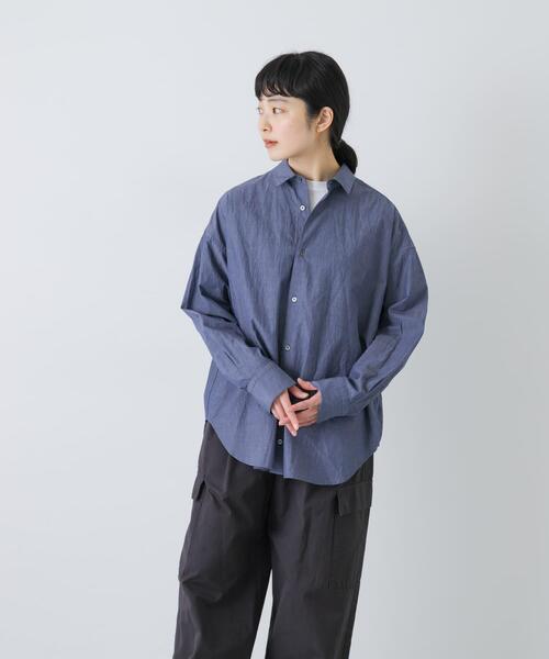 かぐれ（カグレ）の「ハイツイストコットンレギュラーシャツ（シャツ/ブラウス・レディース・ネイビー/ブルー・FREE）」の20枚目の写真