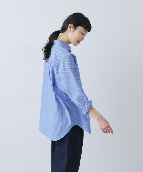 かぐれ（カグレ）の「ハイツイストコットンレギュラーシャツ（シャツ/ブラウス・レディース・ネイビー/ブルー・FREE）」の11枚目の写真