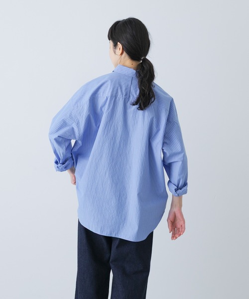 かぐれ（カグレ）の「ハイツイストコットンレギュラーシャツ（シャツ/ブラウス・レディース・ネイビー/ブルー・FREE）」の12枚目の写真