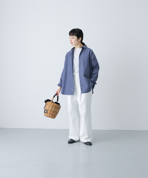 かぐれ（カグレ）の「ハイツイストコットンレギュラーシャツ（シャツ/ブラウス・レディース・ネイビー/ブルー・FREE）」の6枚目の写真