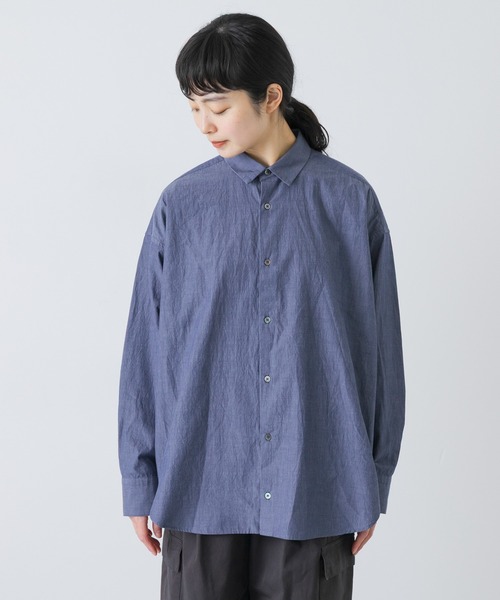 かぐれ（カグレ）の「ハイツイストコットンレギュラーシャツ（シャツ/ブラウス・レディース・ネイビー/ブルー・FREE）」の15枚目の写真