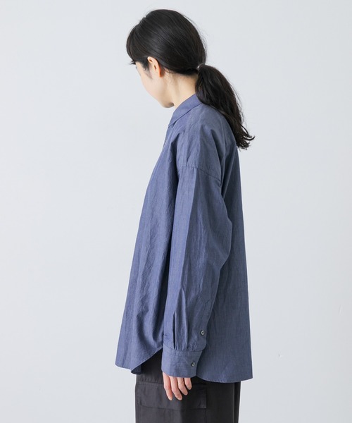 かぐれ（カグレ）の「ハイツイストコットンレギュラーシャツ（シャツ/ブラウス・レディース・ネイビー/ブルー・FREE）」の16枚目の写真
