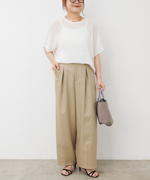 PUAL CE CIN（ピュアルセシン）の「接触冷感バルーンシルエットスラックスパンツ（スラックス・レディース・チャコールグレー/ベージュ・FREE）」の9枚目の写真