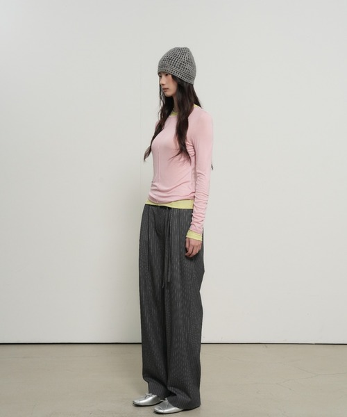GENERAL IDEA(ジェネラルアイデア)の「【GENERAL IDEA】テンセルラウンドネックピンタックTシャツ / TENCEL ROUND NECK PINTUCK T-SHIRTS(Tシャツ/カットソー・レディース・ライトグレー/ネイビー/グリーン/ラベンダー/レモンイエロー/ピンク/ホワイト/ブラック・XL/L/M/S)」の18枚目の写真