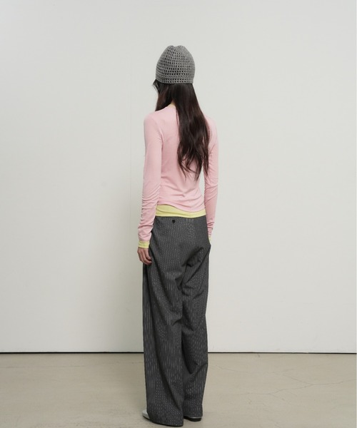 GENERAL IDEA(ジェネラルアイデア)の「【GENERAL IDEA】テンセルラウンドネックピンタックTシャツ / TENCEL ROUND NECK PINTUCK T-SHIRTS(Tシャツ/カットソー・レディース・ライトグレー/ネイビー/グリーン/ラベンダー/レモンイエロー/ピンク/ホワイト/ブラック・XL/L/M/S)」の20枚目の写真