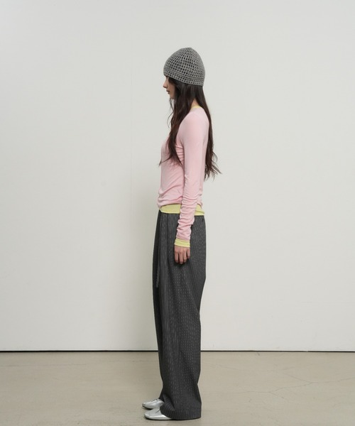 GENERAL IDEA(ジェネラルアイデア)の「【GENERAL IDEA】テンセルラウンドネックピンタックTシャツ / TENCEL ROUND NECK PINTUCK T-SHIRTS(Tシャツ/カットソー・レディース・ライトグレー/ネイビー/グリーン/ラベンダー/レモンイエロー/ピンク/ホワイト/ブラック・XL/L/M/S)」の19枚目の写真