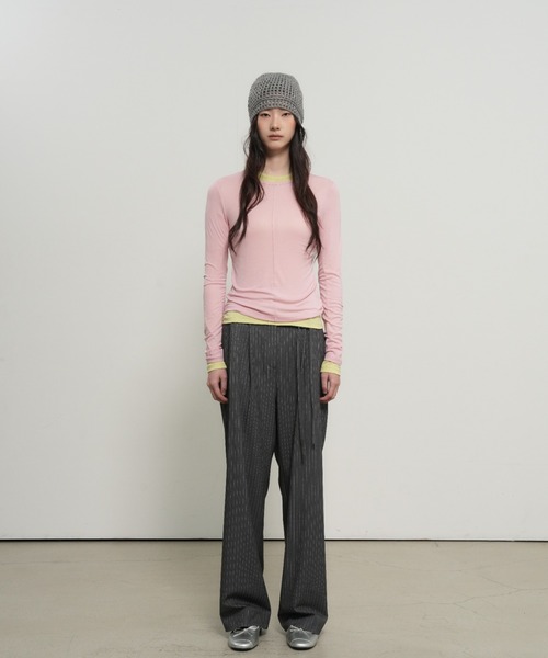 GENERAL IDEA(ジェネラルアイデア)の「【GENERAL IDEA】テンセルラウンドネックピンタックTシャツ / TENCEL ROUND NECK PINTUCK T-SHIRTS(Tシャツ/カットソー・レディース・ライトグレー/ネイビー/グリーン/ラベンダー/レモンイエロー/ピンク/ホワイト/ブラック・XL/L/M/S)」の17枚目の写真