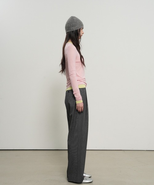 GENERAL IDEA(ジェネラルアイデア)の「【GENERAL IDEA】テンセルラウンドネックピンタックTシャツ / TENCEL ROUND NECK PINTUCK T-SHIRTS(Tシャツ/カットソー・レディース・ライトグレー/ネイビー/グリーン/ラベンダー/レモンイエロー/ピンク/ホワイト/ブラック・XL/L/M/S)」の15枚目の写真