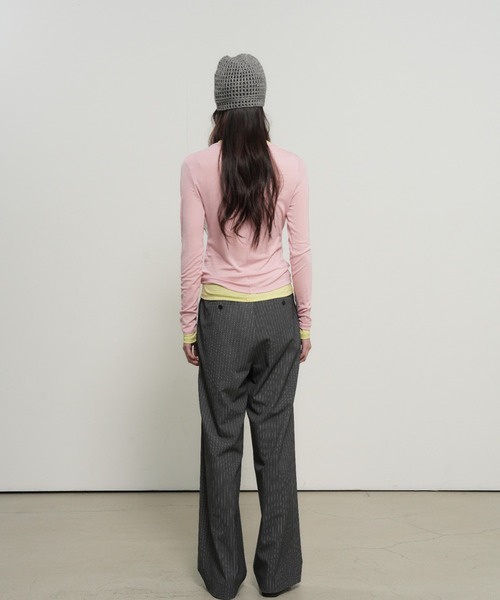 GENERAL IDEA(ジェネラルアイデア)の「【GENERAL IDEA】テンセルラウンドネックピンタックTシャツ / TENCEL ROUND NECK PINTUCK T-SHIRTS(Tシャツ/カットソー・レディース・ライトグレー/ネイビー/グリーン/ラベンダー/レモンイエロー/ピンク/ホワイト/ブラック・XL/L/M/S)」の21枚目の写真