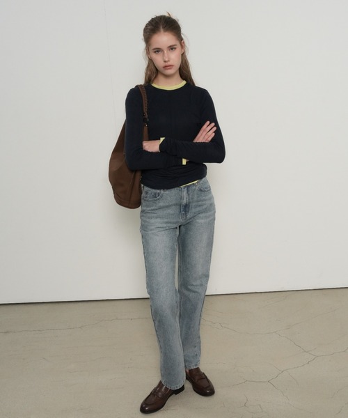 GENERAL IDEA(ジェネラルアイデア)の「【GENERAL IDEA】テンセルラウンドネックピンタックTシャツ / TENCEL ROUND NECK PINTUCK T-SHIRTS(Tシャツ/カットソー・レディース・ライトグレー/ネイビー/グリーン/ラベンダー/レモンイエロー/ピンク/ホワイト/ブラック・XL/L/M/S)」の13枚目の写真