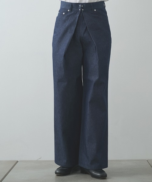 JOHN LAWRENCE SULLIVAN(ジョンローレンスサリバン)の「【JOHN LAWRENCE SULLIVAN】RIGID DENIM WIDE PANTS(デニムパンツ・メンズ・ブラック/インディゴブルー・46/44)」の10枚目の写真