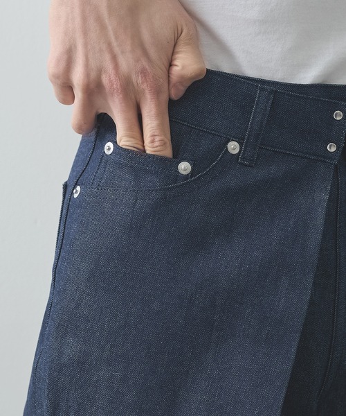 JOHN LAWRENCE SULLIVAN(ジョンローレンスサリバン)の「【JOHN LAWRENCE SULLIVAN】RIGID DENIM WIDE PANTS(デニムパンツ・メンズ・ブラック/インディゴブルー・46/44)」の13枚目の写真