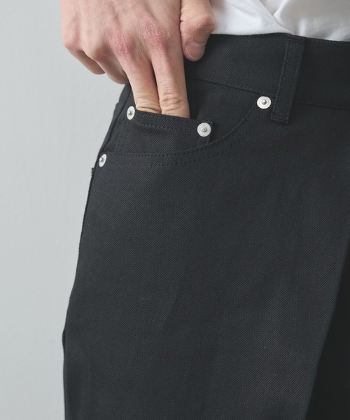 JOHN LAWRENCE SULLIVAN(ジョンローレンスサリバン)の「【JOHN LAWRENCE SULLIVAN】RIGID DENIM WIDE PANTS(デニムパンツ・メンズ・ブラック/インディゴブルー・46/44)」の6枚目の写真