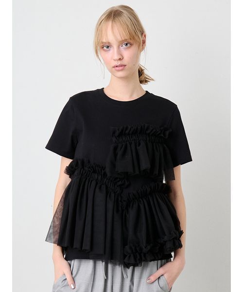 SORIN(ソリン )の「Tulle Docking Tshirt/チュールドッキング Tシャツ(Tシャツ/カットソー・レディース・サックスブルー/ブラック/ホワイト・38)」の18枚目の写真