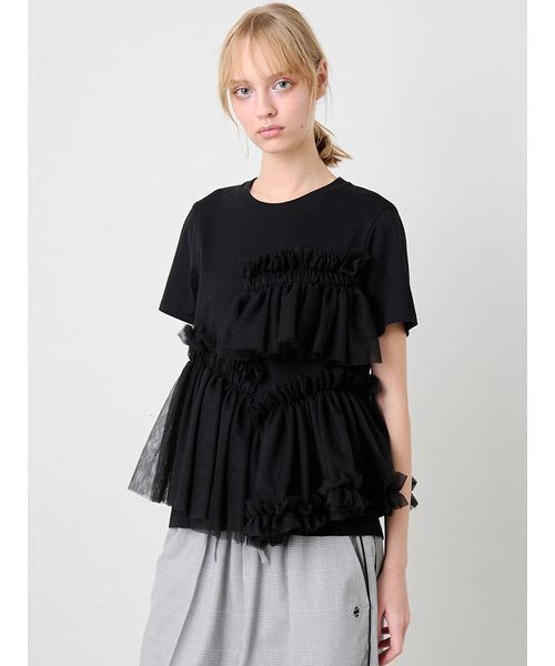 SORIN(ソリン )の「Tulle Docking Tshirt/チュールドッキング Tシャツ(Tシャツ/カットソー・レディース・サックスブルー/ブラック/ホワイト・38)」の19枚目の写真