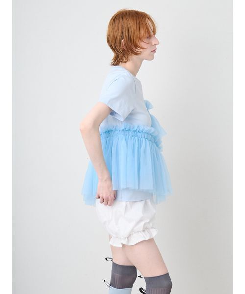 SORIN(ソリン )の「Tulle Docking Tshirt/チュールドッキング Tシャツ(Tシャツ/カットソー・レディース・サックスブルー/ブラック/ホワイト・38)」の12枚目の写真