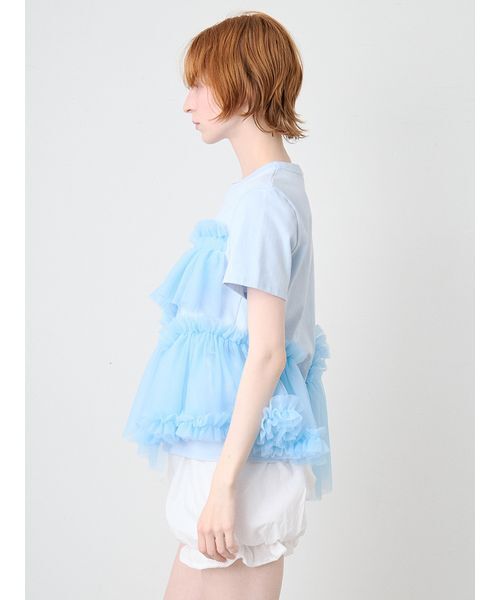 SORIN(ソリン )の「Tulle Docking Tshirt/チュールドッキング Tシャツ(Tシャツ/カットソー・レディース・サックスブルー/ブラック/ホワイト・38)」の13枚目の写真