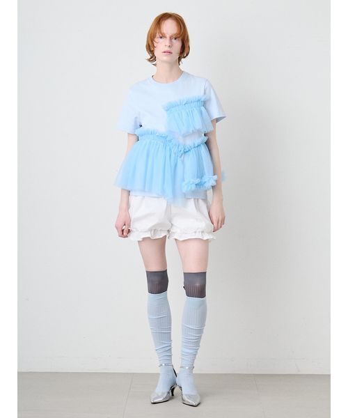 SORIN(ソリン )の「Tulle Docking Tshirt/チュールドッキング Tシャツ(Tシャツ/カットソー・レディース・サックスブルー/ブラック/ホワイト・38)」の15枚目の写真