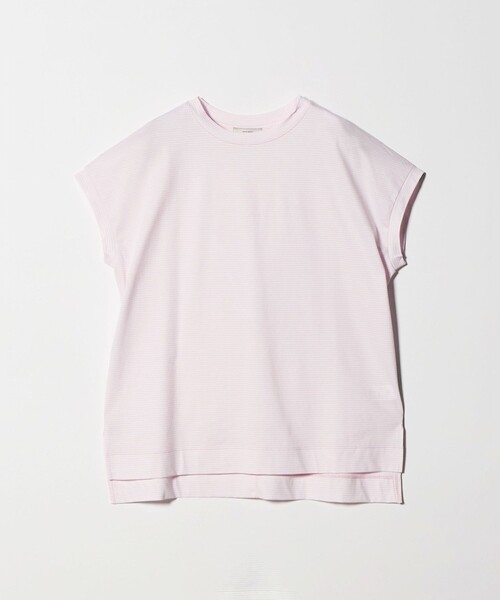 green label relaxing（グリーンレーベルリラクシング）の「グロッシー フレンチスリーブ Tシャツ 制菌（Tシャツ/カットソー・レディース・その他3/その他1/その他2/オフホワイト/ブラック・40/38）」の6枚目の写真