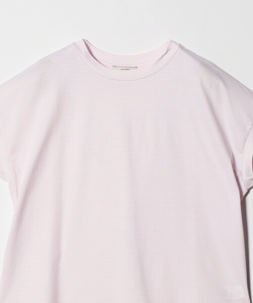 green label relaxing（グリーンレーベルリラクシング）の「グロッシー フレンチスリーブ Tシャツ 制菌（Tシャツ/カットソー・レディース・その他3/その他1/その他2/オフホワイト/ブラック・40/38）」の7枚目の写真