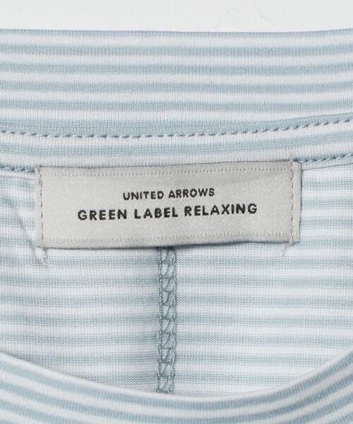 green label relaxing（グリーンレーベルリラクシング）の「グロッシー フレンチスリーブ Tシャツ 制菌（Tシャツ/カットソー・レディース・その他3/その他1/その他2/オフホワイト/ブラック・40/38）」の9枚目の写真