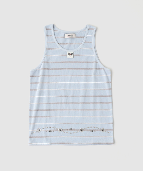 DAIRIKU(ダイリク)の「DAIRIKU / ダイリク "Waist Studs" Border Tank Tops(タンクトップ・メンズ・ブルー系その他・SMALL/MEDIUM)」の1枚目の写真