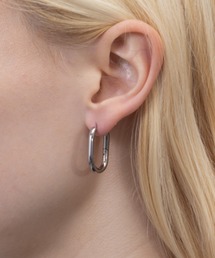 オーバルスクエアフープピアス