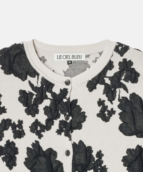 LE CIEL BLEU(ルシェルブルー)の「フラワージャカードカーディガン / Flower Jacquard Cardigan(ニット/セーター・レディース・ライトグリーン/ライトグレー/ライトブルー・36)」の11枚目の写真