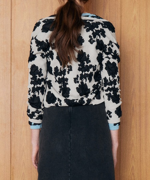 LE CIEL BLEU(ルシェルブルー)の「フラワージャカードカーディガン / Flower Jacquard Cardigan(ニット/セーター・レディース・ライトグリーン/ライトグレー/ライトブルー・36)」の9枚目の写真