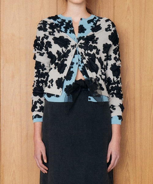 LE CIEL BLEU(ルシェルブルー)の「フラワージャカードカーディガン / Flower Jacquard Cardigan(ニット/セーター・レディース・ライトグリーン/ライトグレー/ライトブルー・36)」の8枚目の写真