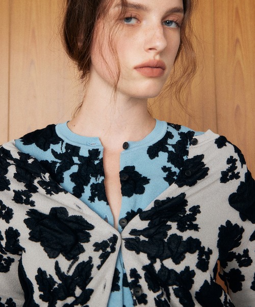 LE CIEL BLEU(ルシェルブルー)の「フラワージャカードカーディガン / Flower Jacquard Cardigan(ニット/セーター・レディース・ライトグリーン/ライトグレー/ライトブルー・36)」の20枚目の写真
