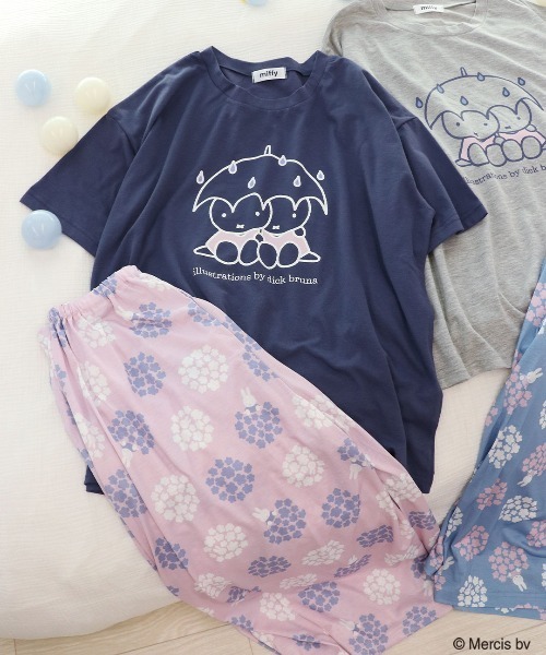 Miffy》ひんやり接触冷感 ミッフィー 半袖 ルームウェア パジャマ 天竺